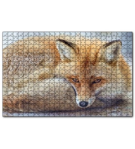 Cakapuzzle Kahverengi Tilki Kendine Sokulmuş Dinleniyor  Puzzle Yapboz MDF (Ahşap) (255 Parça)