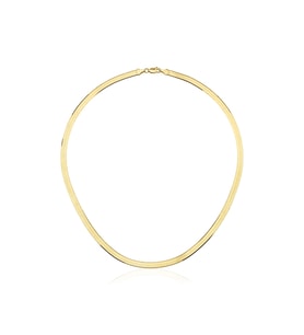 14 Ayar Altın İtalyan Ezme Kolye Zincir 4,30 mm (Beyaz)