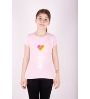 Toontoy Kız Çocuk Likee Baskılı Tişört (Pudra)