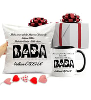 Babalar Günü Hediye Seti Yastık ve Kupa Bardak (Siyah)