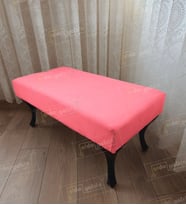 Ayak Ucu Kapı Önü Antre Düz Bench Puf Orta Sehpa Siyah Ayak (110*45) (Pembe)