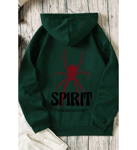 Unisex Just Baskılı Bisiklet Yaka Sweatshirt (Yeşil)
