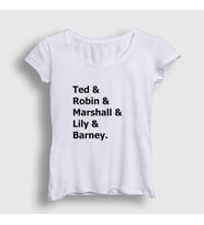 Presmono Kadın Sarı Names How I Met Your Mother T-Shirt 195491tt (Beyaz)