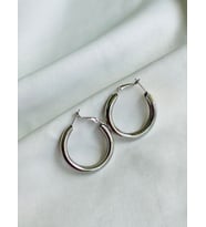 Kalın Halka Küpe (3.5 çaplı) (Gümüş)