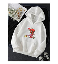Deadpool Yeni Yıl Kapşonlu Sweatshirt  (Beyaz)