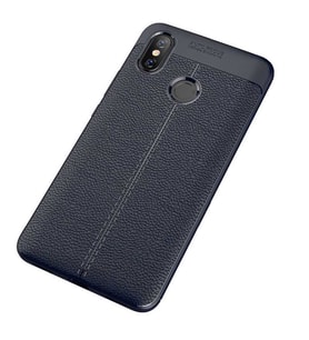 Xiaomi Mi Max 3 Kılıf Deri Tarzı Niss Silikon Case (Lacivert)