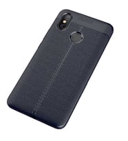 Xiaomi Mi Max 3 Kılıf Deri Tarzı Niss Silikon Case (Lacivert)