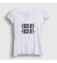 Presmono Kadın Sarı Fuck Off Katlamalı Gizli Yazılı T-Shirt 342761tt (Beyaz)