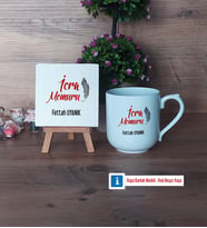İcra Memuru Dekoratif Taş, Kupa Bardak Kırmızı Hediye (Model 4)