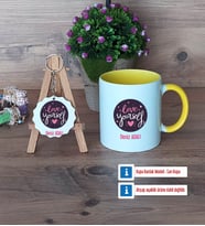 Love Yourself Kupa Bardak Kırmızı ve Ahşap Anahtarlık Hediye (Model 6)