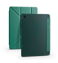 Galaxy Tab S6 Lite P610 Kılıf Kalem Bölmeli Standlı Smart Cover (Koyu Yeşil)