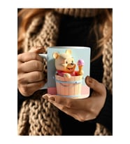 Winnie the Pooh - Kaplan Tigger - İyor - Piglet Baskılı 3D Tasarım Seramik Kupa Mug (03)
