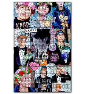 Cakapuzzle BTS Koreli Gençler Ve Animasyonlar Puzzle Yapboz MDF (Ahşap) (500 Parça)