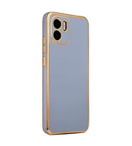 Xiaomi Redmi A1 Kılıf Kenarları Gold Kamera Korumalı Renkli Pastel Silikon Siyah BARK (Mavi)
