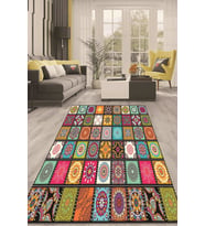 Dijital Kaymaz Taban Yıkanabilir Modern Renkli Salon Halısı Mutfak Halısı Yolluk ND-HT-637 (Çok Renkli)
