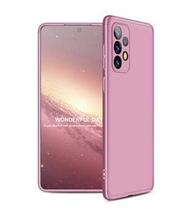 Samsung Galaxy A73 Kılıf 3 Parça Slim Sert Silikon Kapak AYS (Rose)