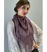 TRİKO PÜSKÜLLÜ DESENLİ YUMUŞAK KADIN ŞAL FULAR 120X60 CM (Pembe)