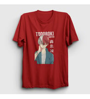 Presmono Unisex Haki Shotou Anime Boku No Hero Academia T-Shirt 128923tt (Kırmızı)