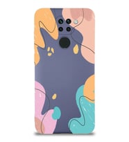 PrintiFy Xiaomi Redmi Note 9 Uyumlu Lansman Kılıf Karışık Renkler Tasarımlı İçi Kadife Kapak (Petrol Mavisi)