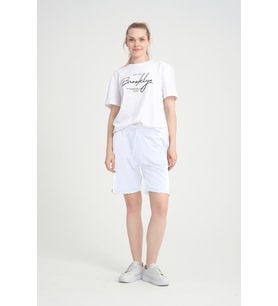 Kadın Regular Fit Duble Paça Şort SPR24SRK51 (Ekru)