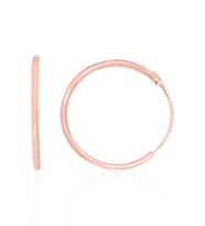 Kadın Gümüş Çift Halka Model 925 Ayar Özel Tasarımlı 1 mm Sterling Silver Küpe (Rose)