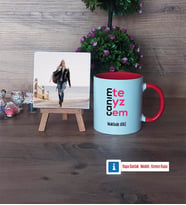 Teyzeye Hediye Fotoğraflı Dekoratif Taş, Kupa Bardak Beyaz Hediye (Model 2)