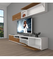 Decoraktiv Eko 5200 Slm Tv Ünitesi Tv Sehpası (Beyaz - Ceviz)