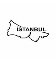 İstanbul Harita Araba Sticker siyah 18x10 CM (Siyah)