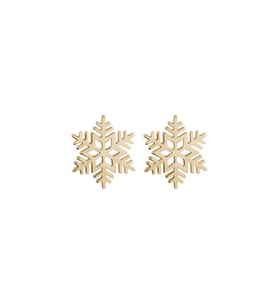 Kişiye Özel 925 Ayar Gümüş Kar Tanesi Küpe (Gold)
