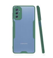 Galaxy M52 Kılıf Zore Parfe Kenarları Pastel Renk Silikon Kılıf (Koyu Yeşil)