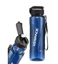Uzspace FiftyFifty PİPETLİ 1000ml -Büyük Boy- Tritan Su Matarası  (Lacivert)