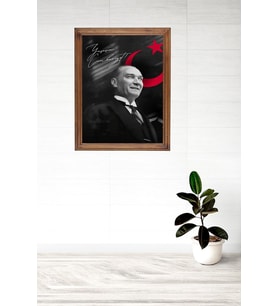 Özel Tasarım Atatürk Posteri (Akçaağaç-Ceviz Rengi )
