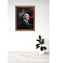 Özel Tasarım Atatürk Posteri (Akçaağaç-Ceviz Rengi )