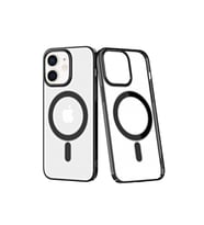 Uyumlu Model Apple iPhone 11 Kılıf Magsafe Sararmaz Şeffaf Mika Kapak (Siyah)