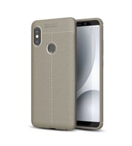 Xiaomi Redmi Note 5 Pro Kılıf Zore Niss Deri Desenli Silikon (Gri)
