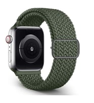 Apple Watch 10/11 42mm-38/40/41mm Kordon Örgü Kordon Örgü Tokalı Band 2/3/4/5/6/ (Koyu Yeşil)