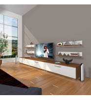 Decoraktiv Eko 270R Slm Tv Ünitesi Tv Sehpası (Beyaz - Kahverengi)