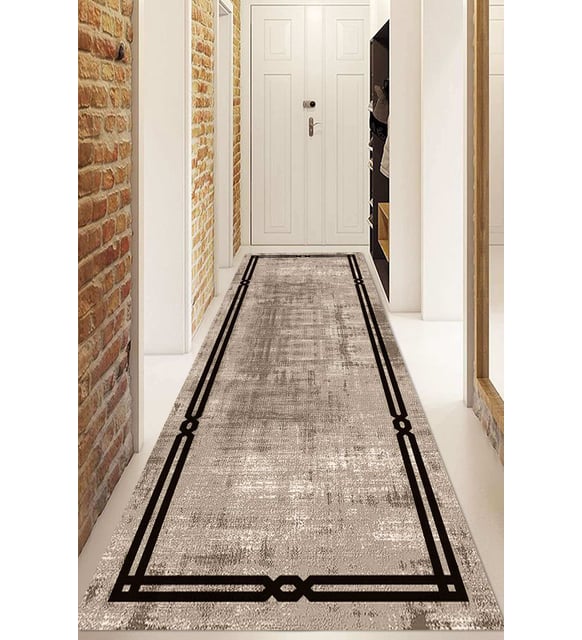 Dijital Baskılı Kaymaz Taban Yıkanabilir Modern Yolluk Ve Koridor Halısı NDU-HT-1038 (Çok Renkli)