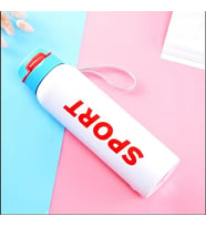 500ml Taşınabilir Spor Baskılı Paslanmaz Çelik Ultra Termos (Beyaz)