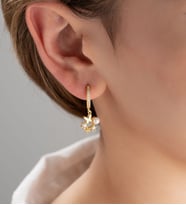 925 Ayar Gümüş İncili Küpe (Gold)