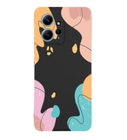 PrintiFy Xiaomi Redmi Note 12 Global Lansman Kılıf Karışık Renkler Tasarımlı İçi Kadife Kapak (Siyah)