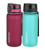 Uzspace 2'li Tritan Matara Seti 650 ml 14 Farklı Renk Seçeneği FiftyFifty (Siyah - Kırmızı - Royal Mavi)