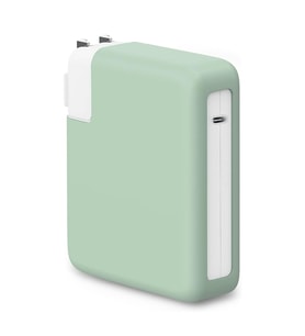 Microsonic Macbook Şarj Adaptör Kılıf (85W-87W-96W) Matte Silicone Siyah (Açık Yeşil)