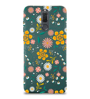 Huawei Mate 10 Lite Uyumlu Lansman Kılıf Çiçek Tasarımlı İçi Kadife  Kapak (Yeşil)