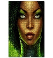 Cakapuzzle Siyahi Kadın ve Yeşil Işıklar Puzzle Yapboz MDF (Ahşap) (500 Parça)