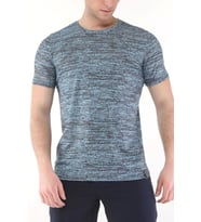 Ghassy Co. Erkek Nem Emici Aktif Gym Fitness Koşu Performans Outdoor Tshirt (Mavi)