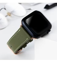 vagave Apple Watch 42mm 44mm 45mm 49mm 3 4 5 6 Se 7 8 9 Ultra Ultra 2 Deri Kordon İsme Özel (Haki)