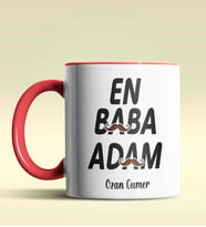 Kişiye Özel En Baba Adam Tasarımlı Siyah Kupa Bardak (Kırmızı)
