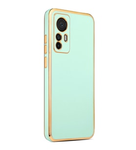 Xiaomi Mi 12T Kılıf Zore Bark Kenarları Altın Renk Kılıf (Açık Yeşil)