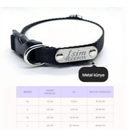 Ayarlanabilir Yavru, Mini ve Orta Irk Köpek Tasması, Köpek Tasma ve Künyesi, Sağlam Köpek Tasması 1,5cm (Siyah)